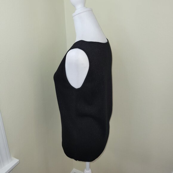 NWT Talbots Shimmer V-Neck Sweater Vest Black Lightweight W/Sparkle Women's SZ S - Picture 5 of 13